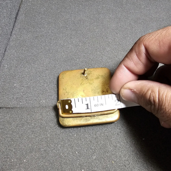 Vintage Brass Squared Hand Painted Rainbow With Clouds Enameled Belt Buckle - Picture 11 of 11